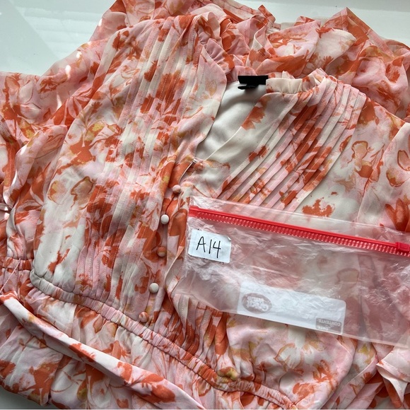 Torrid Midi Chiffon Ruffle Neck Pintuck Dress- size 2 - Picture 14 of 14